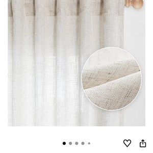 🤍 Linen Blend Semi-Sheer Curtains | 50” x 95” | Natural | Set of 2 Panels